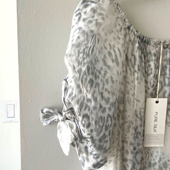 VIOLA BORGHI NWT 100% Silk Sheer Blouse Women's Small Ethereal Fairy Romantic - Picture 7 of 9